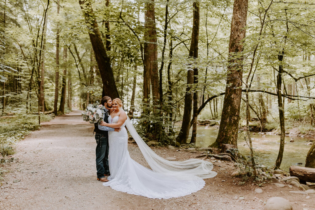 Savannah and Drew at their elopement in the Great Smoky Mountains National Park